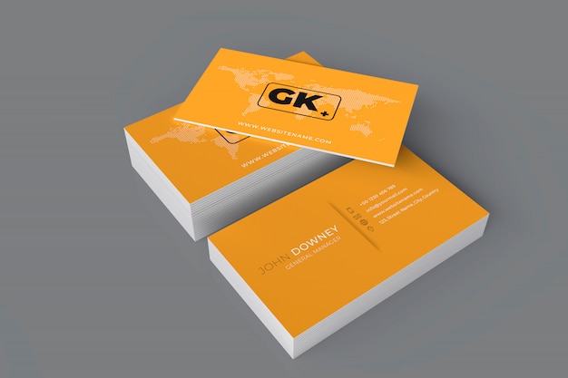 PSD blank business card mockup. 3d rendering