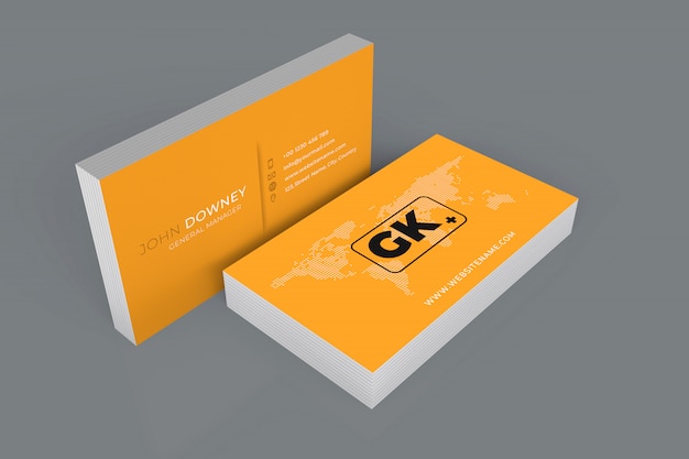 Blank business card mockup.