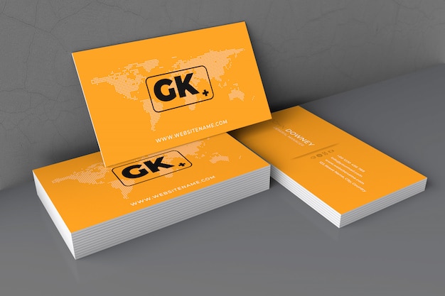Blank business card mockup.