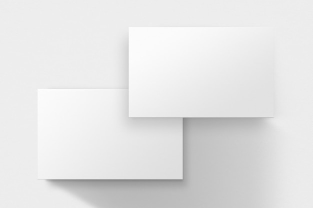 Blank business card  in white tone with front and rear view