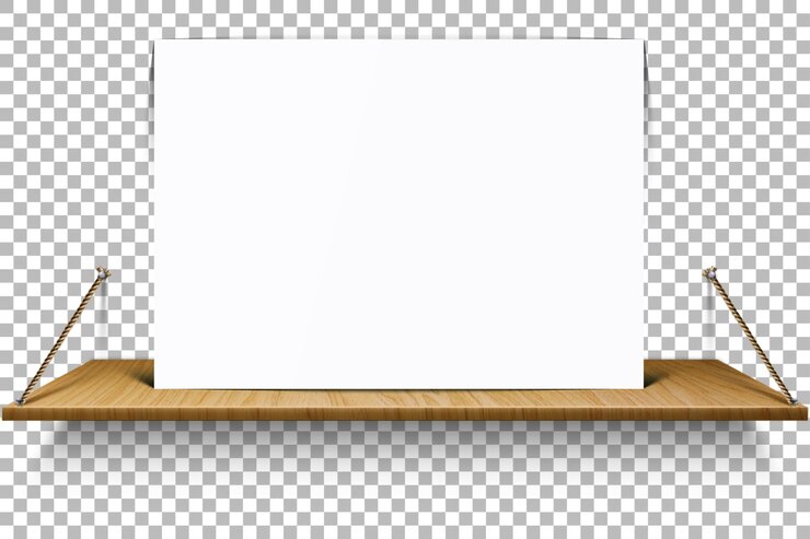 PSD a blank canvas on a wooden platform suggesting creativity or presentation