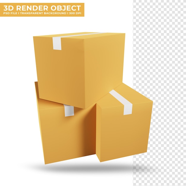 Blank cardboard 3d illustration for shipping package