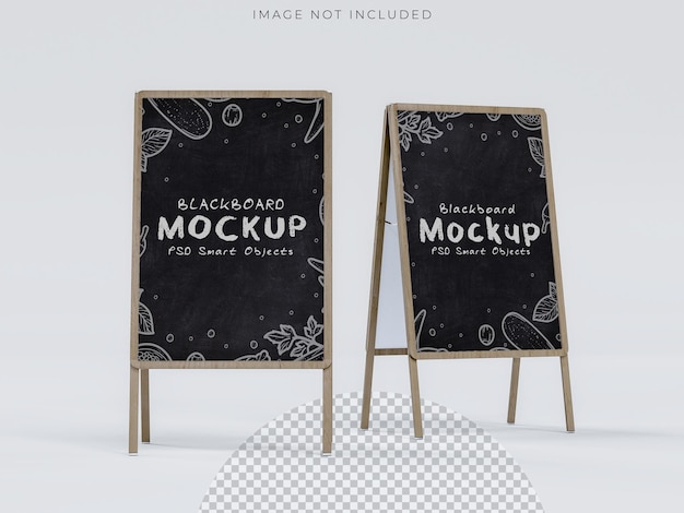 blank chalk board street stand mockup isolated pavement menu rack with material frame template