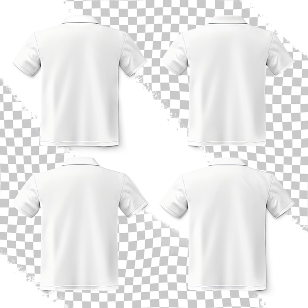 Blank collared shirt mock up template front en back view geïsoleerd op transparante plain tshirt mockup polo tee design presentatie voor print geïsoleerd op transparante achtergrond