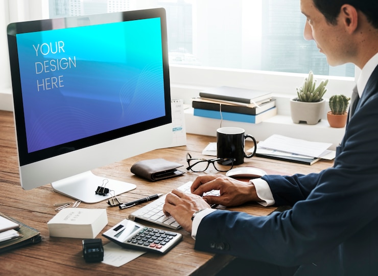PSD blank computer screen
