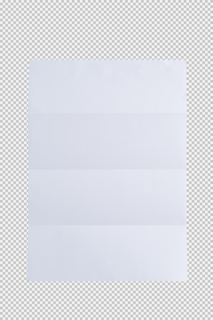 PSD blank crease paper isolated on white background