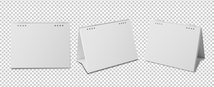 PSD blank desktop spiral calendar mockup cutout psd file