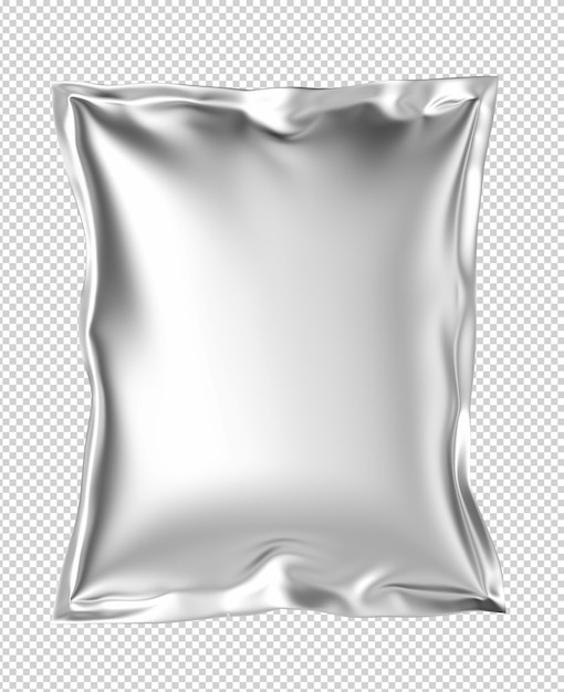 Blank foil snack package ai cutout on transparent