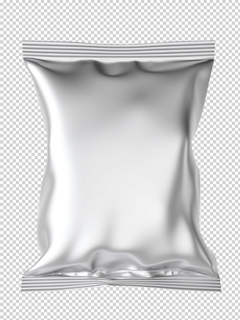 Blank foil snack package Ai Cutout on transparent