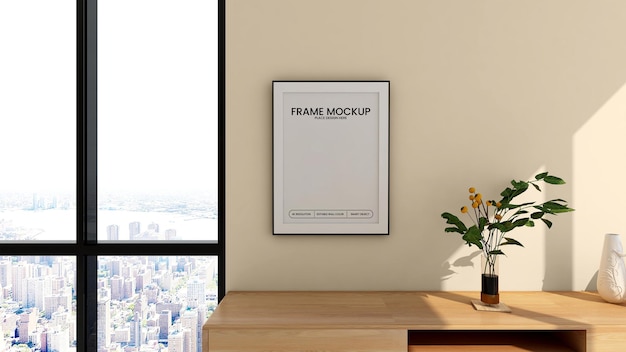 Blank frame mockup design 3d rendering
