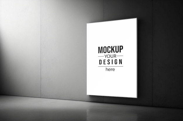 Blank frame on Wall in empty room Template for Design AI generated Mock Up
