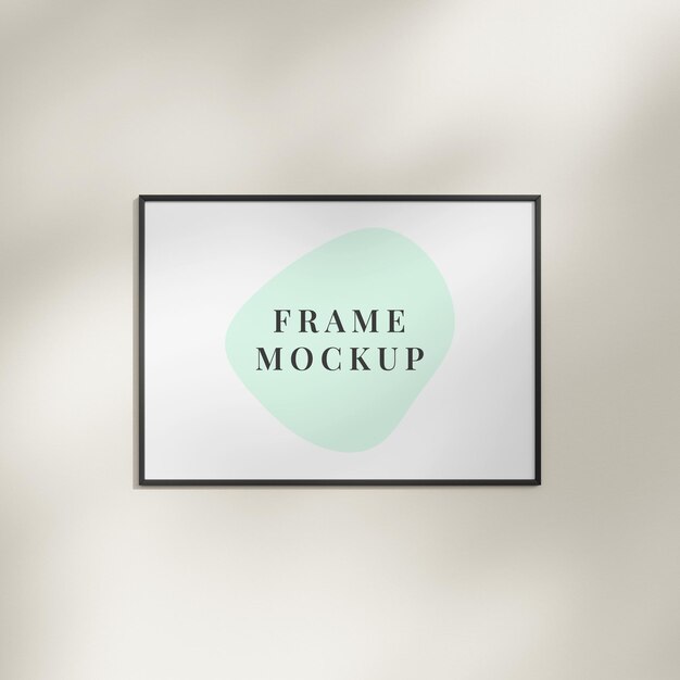 PSD blank frame on a wall with natural shadow