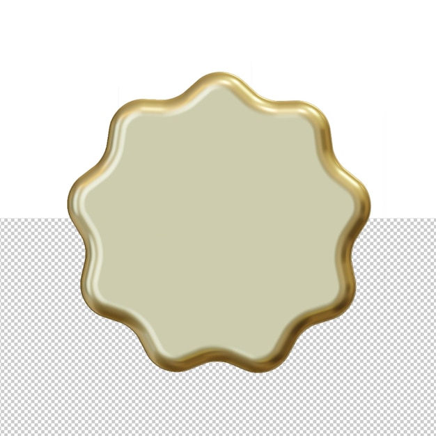 PSD etichette d'oro vuote e badge 3d render