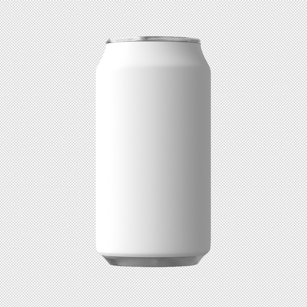 PSD blank metal can for beer or soda drink without background template for mockup