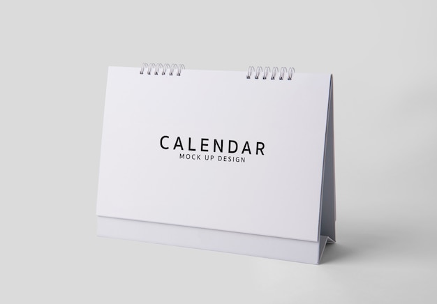 Vuoto mock up modello di calendario su sfondo bianco psd.