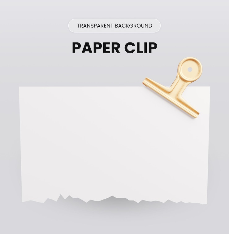 PSD blank note paper with paper clip