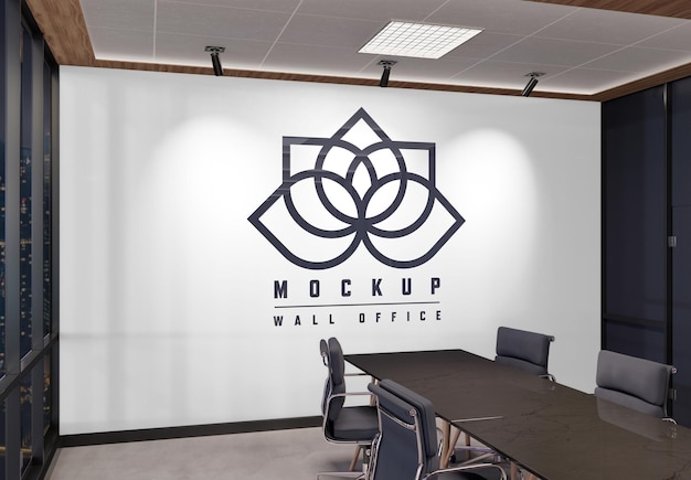 PSD blank office wall interior logo mockup