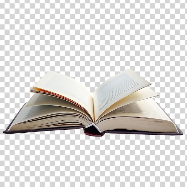 PSD blank open book on transparent background