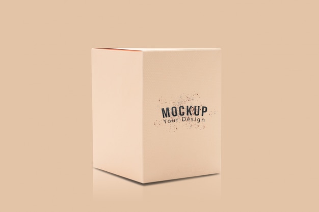 PSD blank orange product packaging box mockup for your design