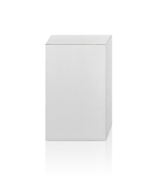 PSD Пустая упаковка белая картонная коробка на прозрачном фоне