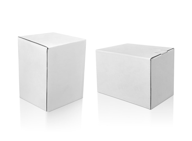 blank packaging white paper cardboard box transparent background
