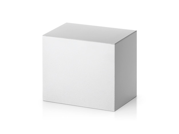 Blank packaging white paper cardboard box transparent background