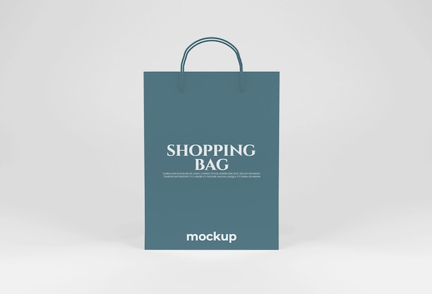 白紙の長い買い物袋のモックアップ