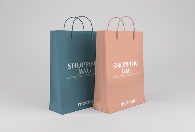 Blank paper long shopping bag mockup