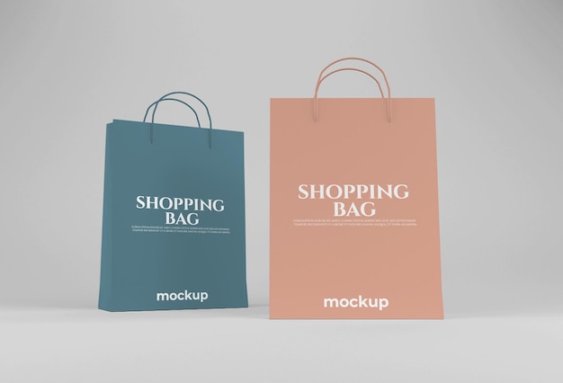 Blank paper long shopping bag mockup