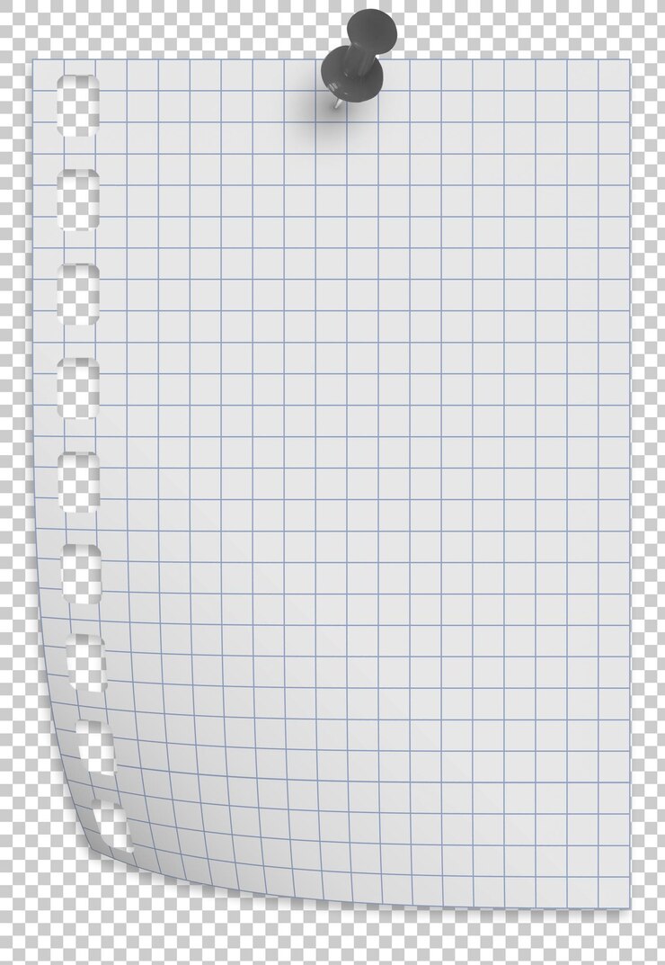 PSD blank paper page background in square isolated on transparent background