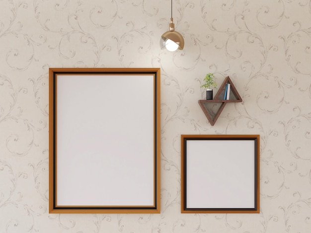 Blank photo frame mockup