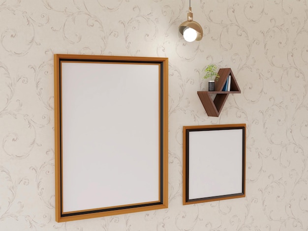 Blank photo frame mockup