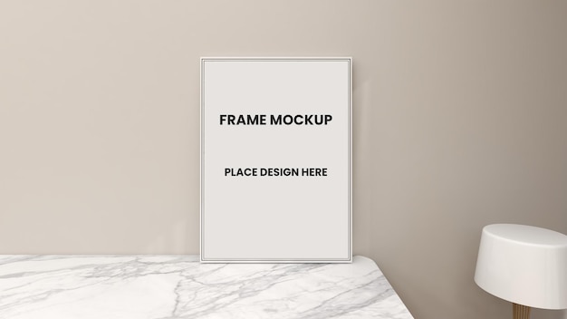 Blank photo frame poster mockup design in interior design