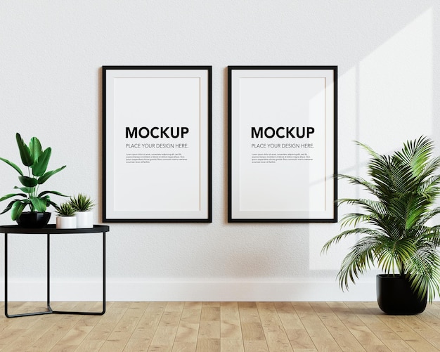 Blank photo frames mockup