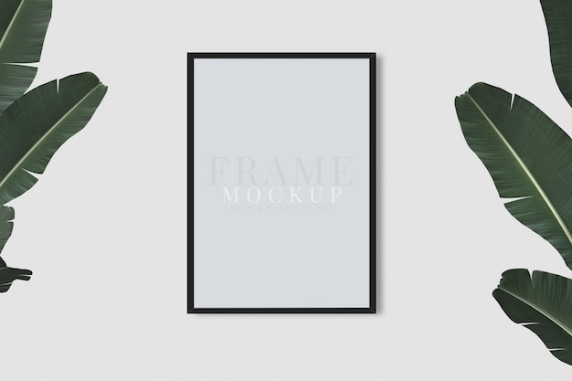 Пустая рамка для фотографий художественная графика с шаблоном макета leaves frame на фоновой текстуре 3d renderingxa