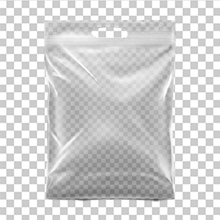 PSD 透明な背景に隔離された白いプラスチック袋