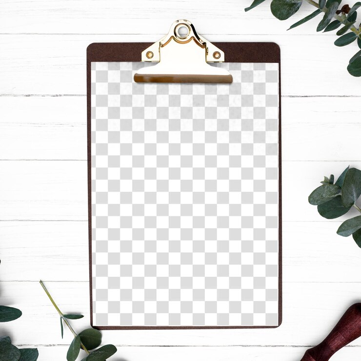 PSD blank png paper clipboard mockup