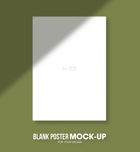 PSD modello di mockup di formato a4 poster bianco.