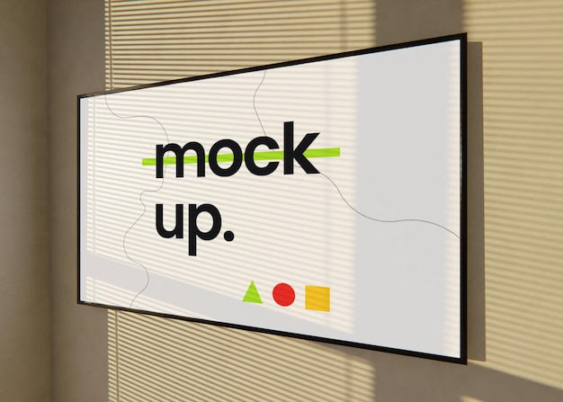 blank poster frame close up
