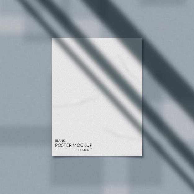 Blank Poster Mockup with Shadow Overlay