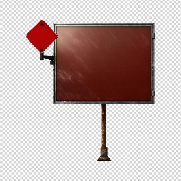 PSD blank road sign board isolated on transparent background