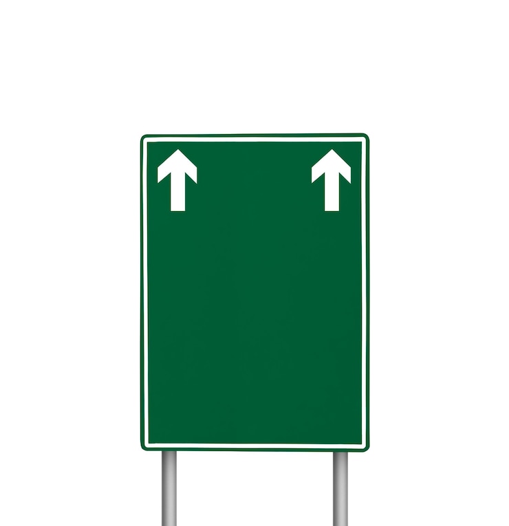 PSD blank road sign or traffic sign transparent background
