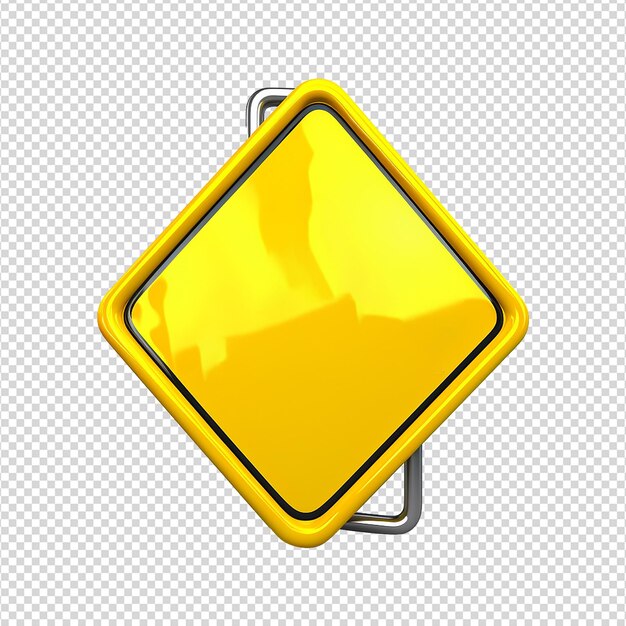 PSD blank safety signboard isolated on transparent background png