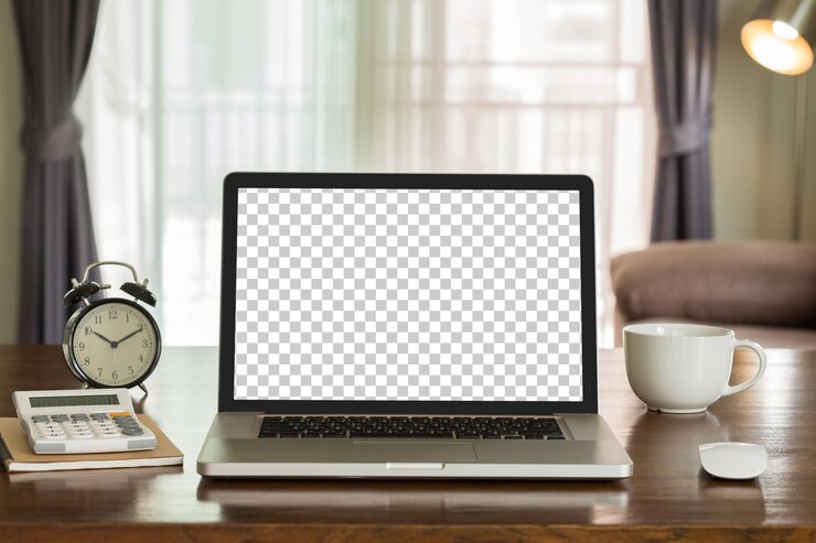PSD blank screen laptop computer