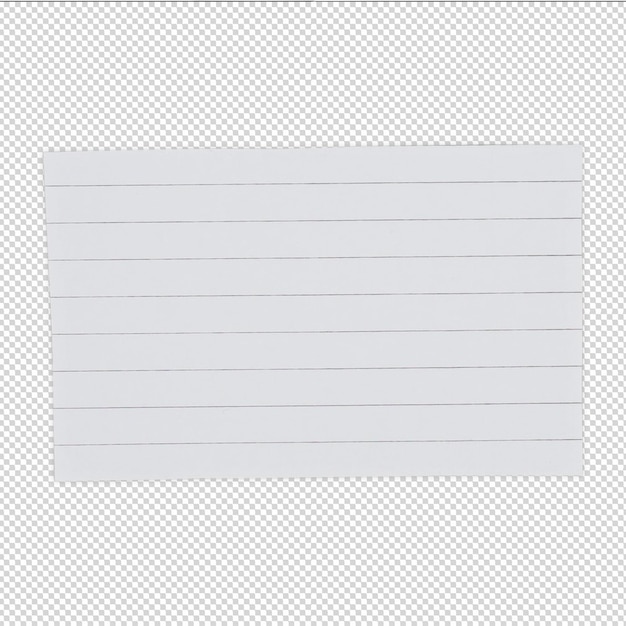 PSD blank sheet of white paper notes isolated on white transparent background