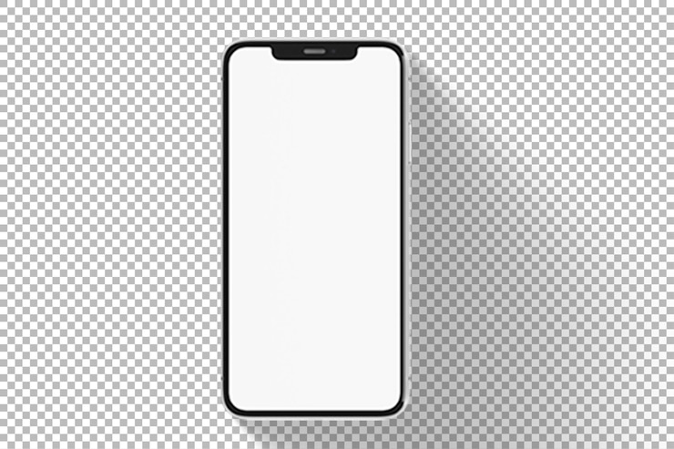 PSD a blank smartphone screen on a minimalistic background ready for app display or design purposes