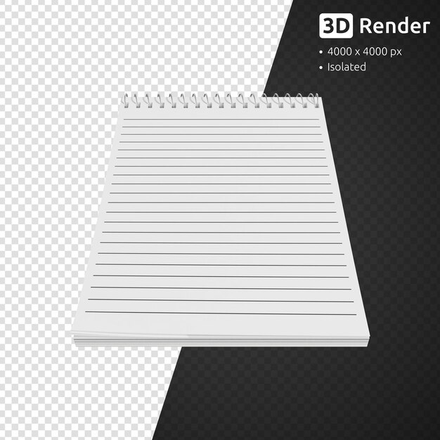 Blank spiral notebook isolated