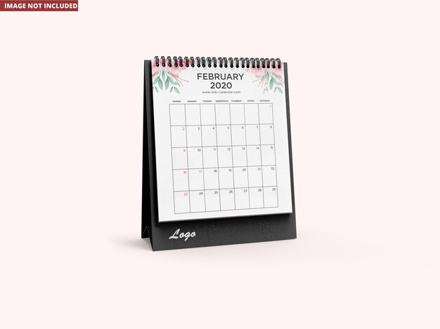 Пустой настольный календарь со спиральным макетом
