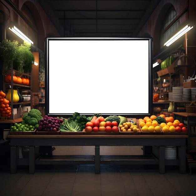 PSD blank supermarket poster frame