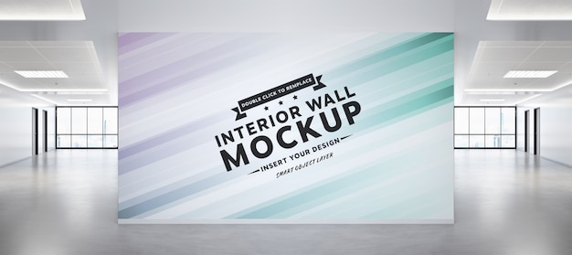 Blank wall in concrete office Mockup